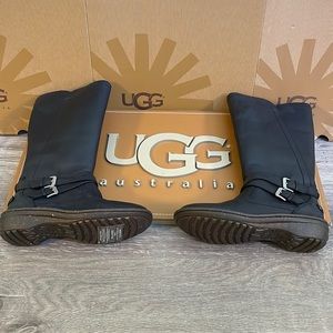 Brand New Women’s UGG Rosen Black Leather UGG Pure Zip Up Buckle Winter Boots